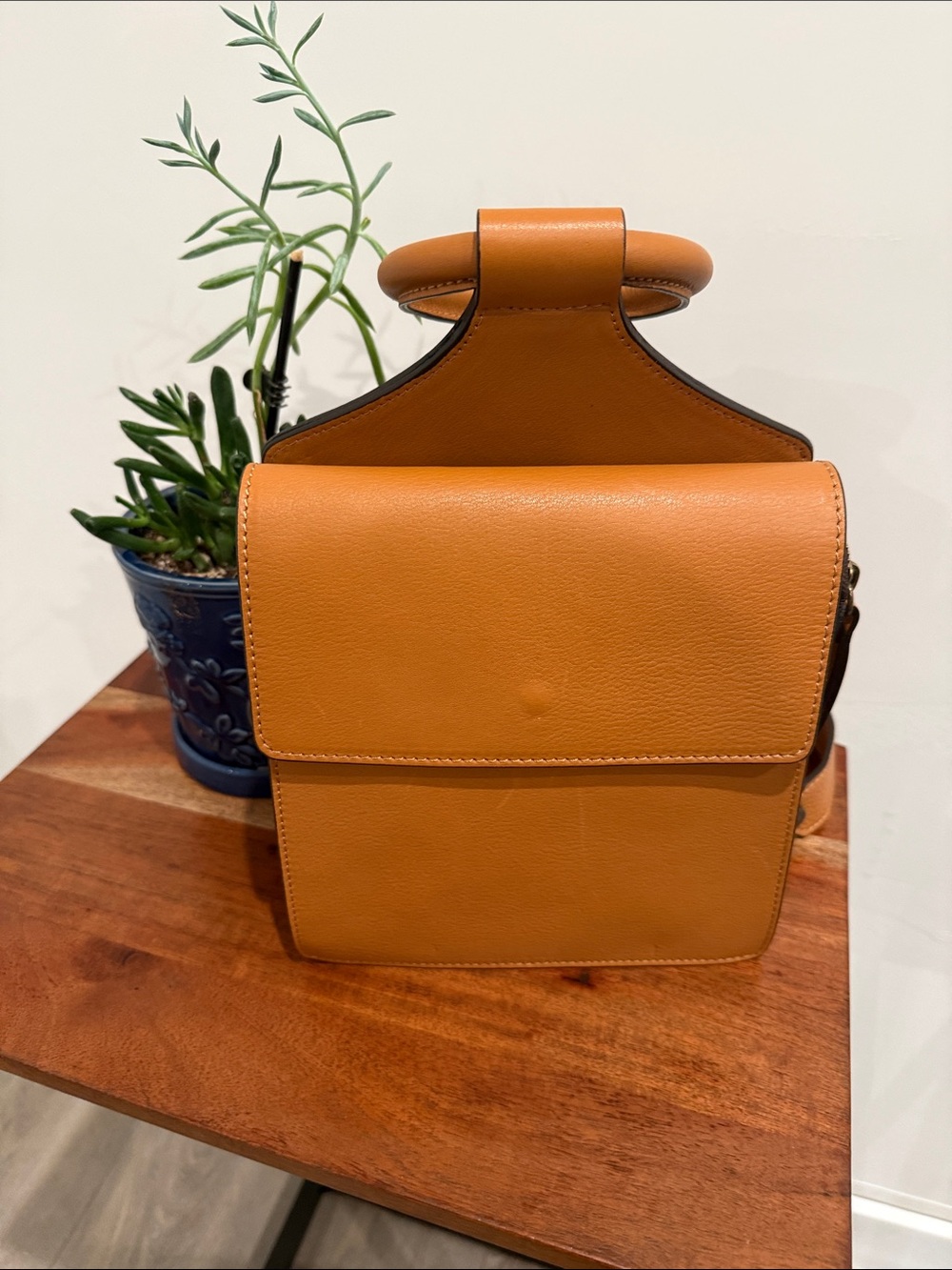 NWOT Sundance Structured Crossbody Bag in Cognac Tan